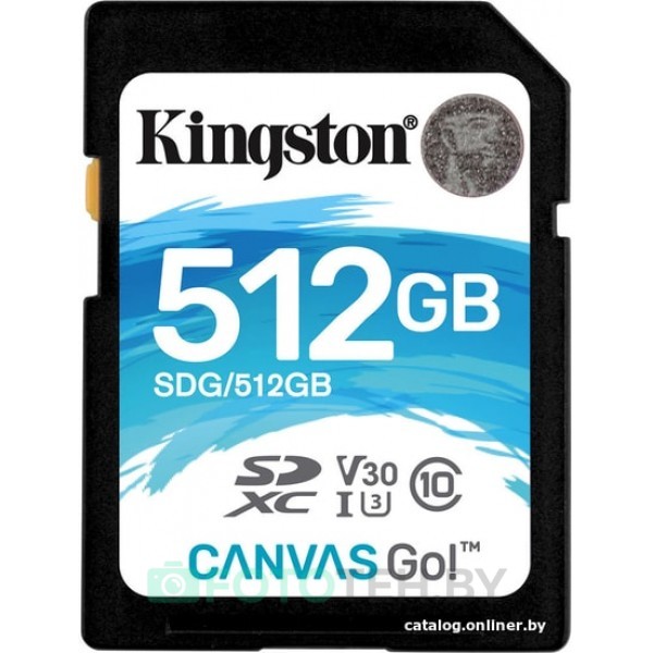 Карта памяти Kingston Canvas Go! SDG/512GB SDXC 512GB