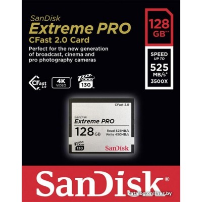 Карта памяти SanDisk Extreme PRO CFast 2.0 SDCFSP-128G-G46D 128GB