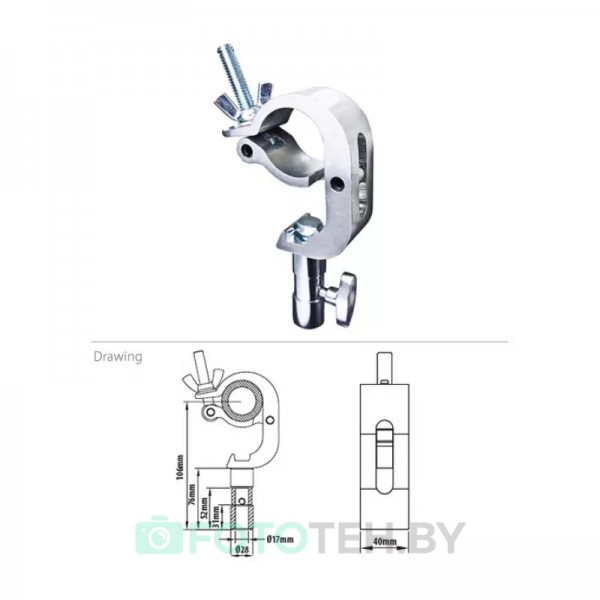 KUPO KCP-839 Handcuff Clamp w/TVMP Adapter Струбцина (TVMP)